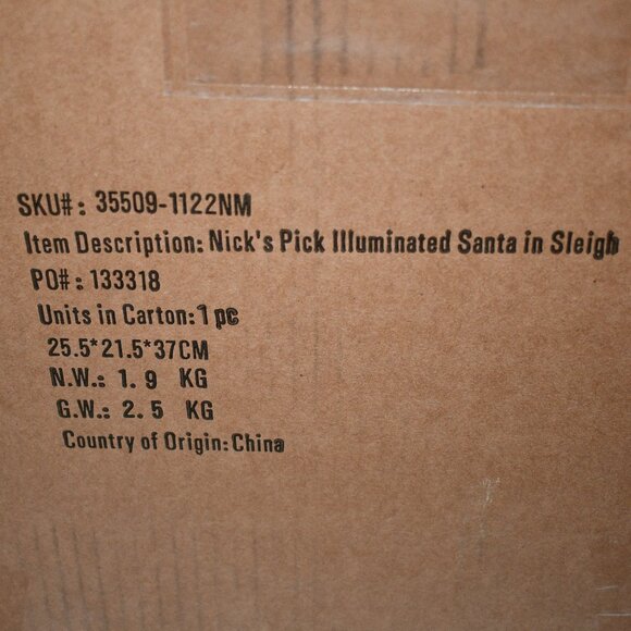 MacKenzie-Childs Nick's Pick Illuminated Santa in Sleigh Décor #35509-1122NM - Picture 7 of 7